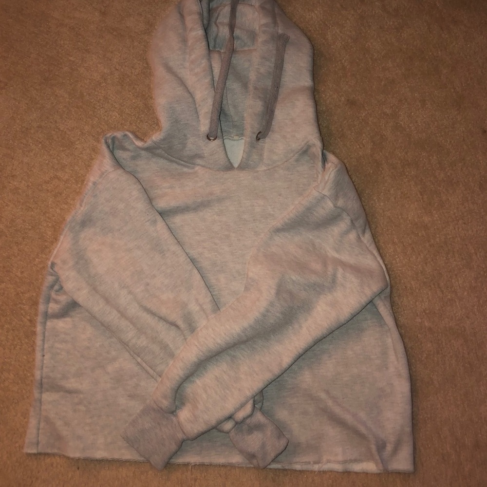cropped gray hoodie